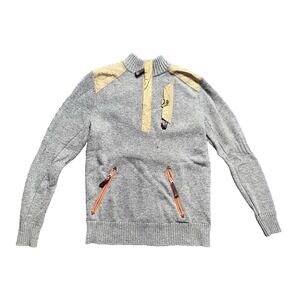 Alps & Meters Original Alpine Guide Sweater Sz Small Wool Blend Ski Sweater Gray